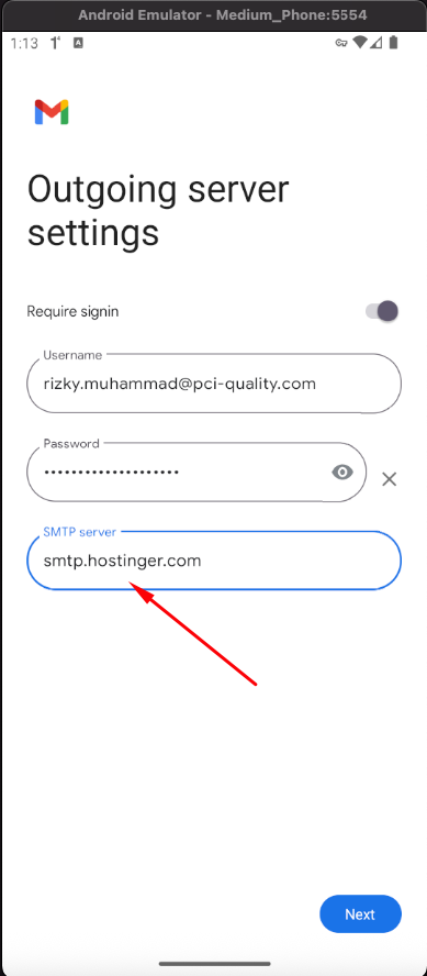 Konfigurasi outgoing server